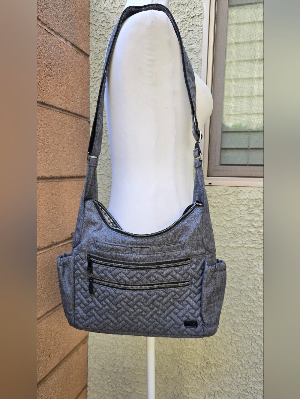Lug Camper SE Quilted Crossbody Shoulder Bag - Gray